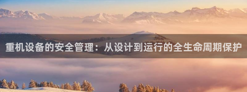 威九国际入囗：重机设备的安全管理：从设计到运行的全生命周期保